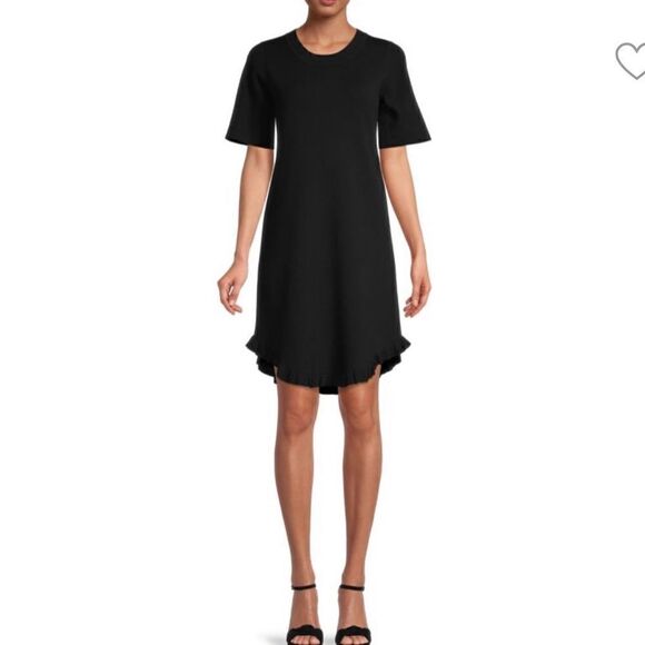 See By Chloe Black Frill Edge Short Sleeves Knit Mini Dress.Size M - Picture 1 of 15
